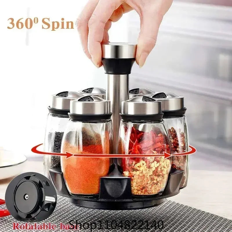 Organizador de Especias Giratorio – Set de Frascos Moderno para Cocina Elegante