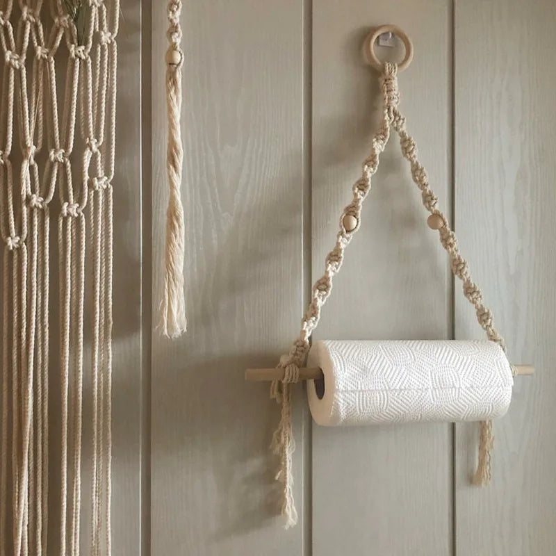 Portarrollos de Macramé – Decoración Boho Minimalista para Baño