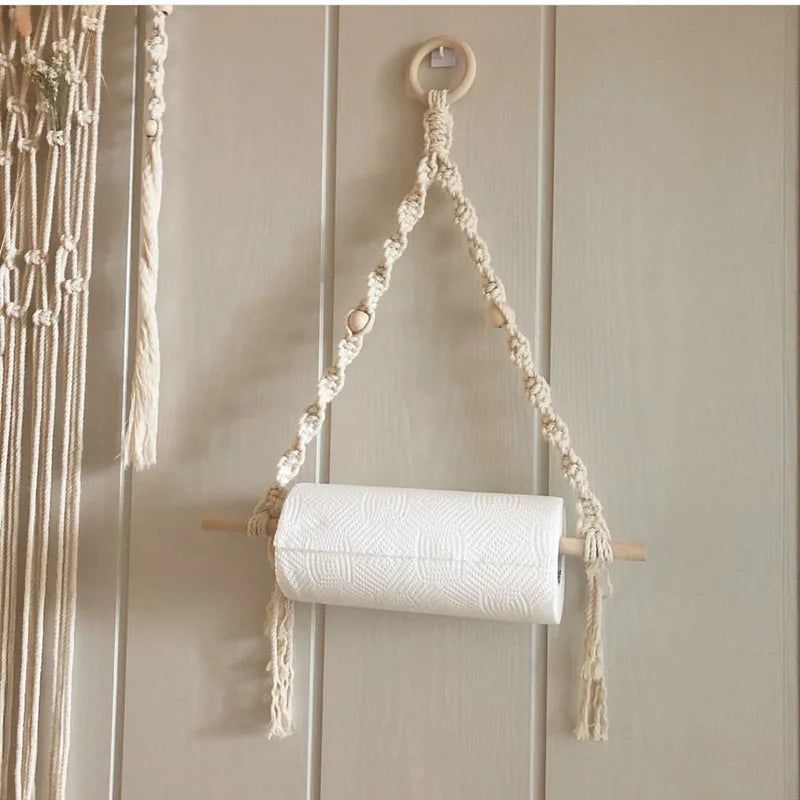 Portarrollos de Macramé – Decoración Boho Minimalista para Baño