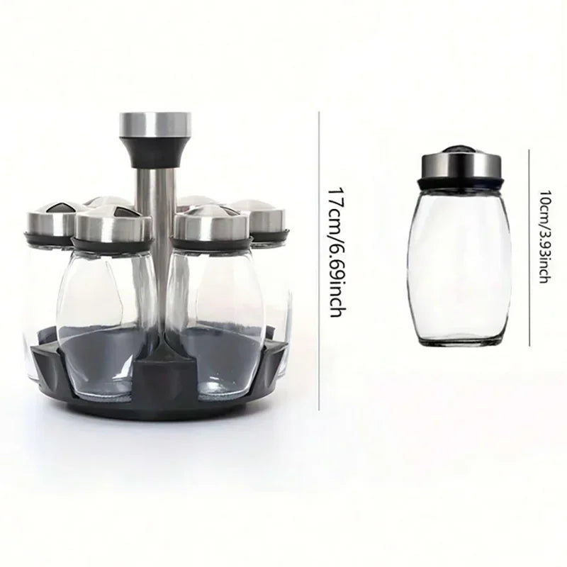 Organizador de Especias Giratorio – Set de Frascos Moderno para Cocina Elegante