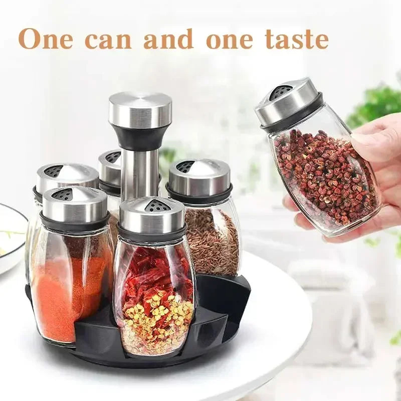 Organizador de Especias Giratorio – Set de Frascos Moderno para Cocina Elegante
